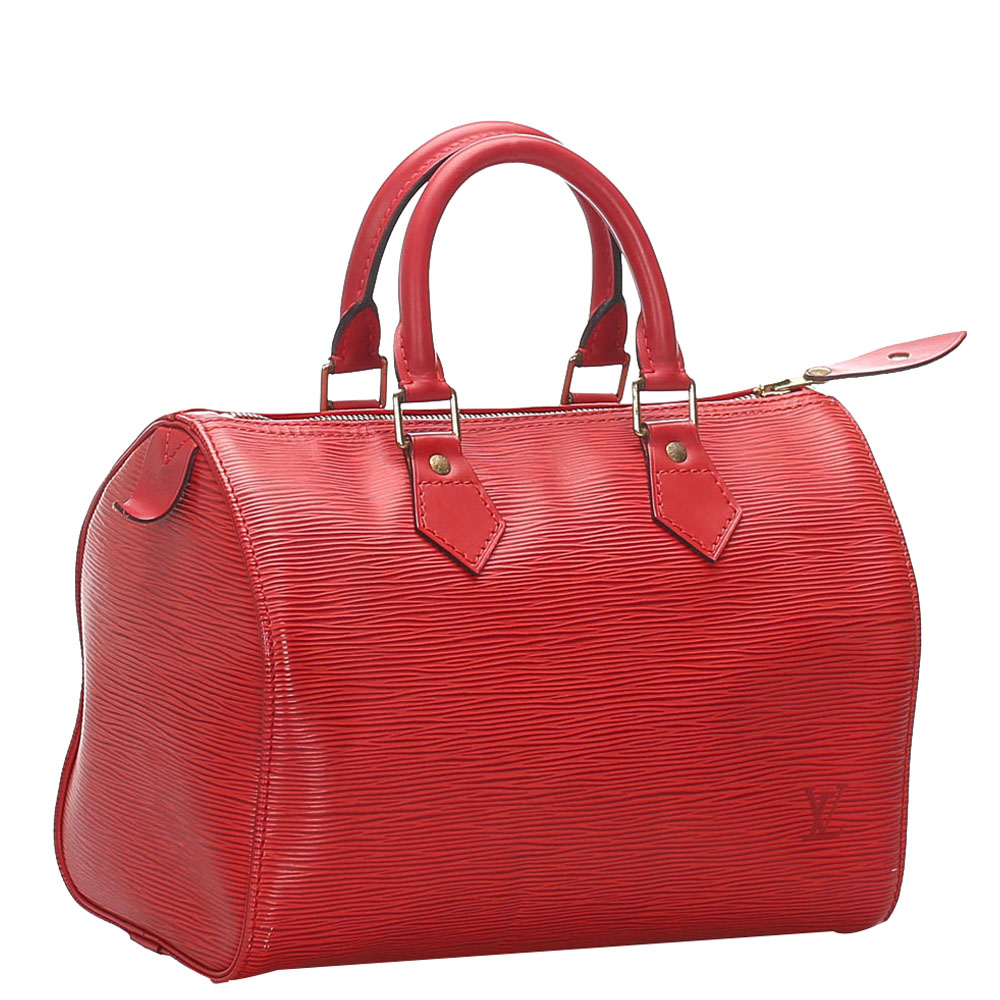 

Louis Vuitton Red Epi Leather Speedy 25 Bag