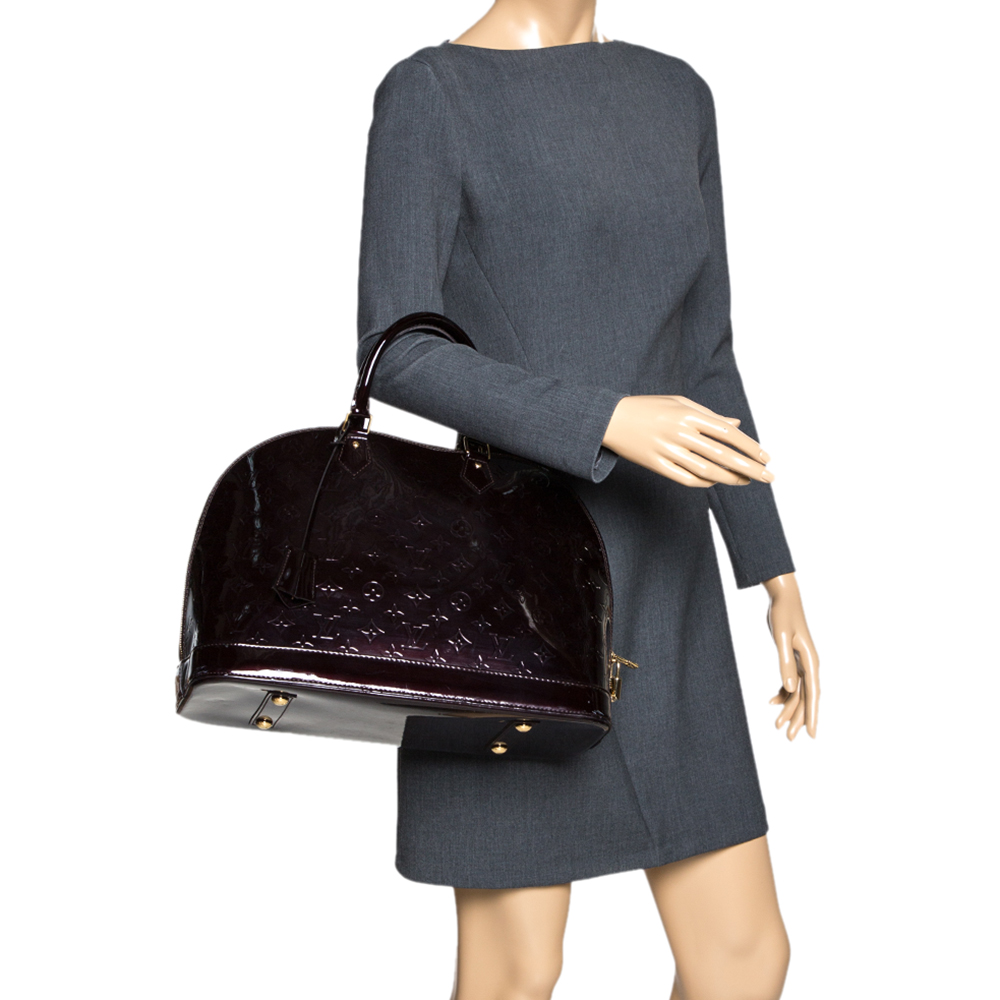 

Louis Vuitton Amarante Monogram Vernis Alma GM Bag, Burgundy