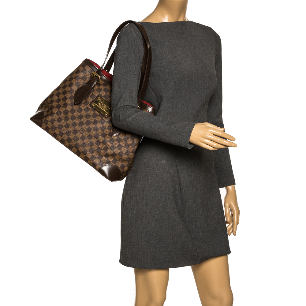 

Louis Vuitton Damier Ebene Canvas Hampstead MM Bag, Brown