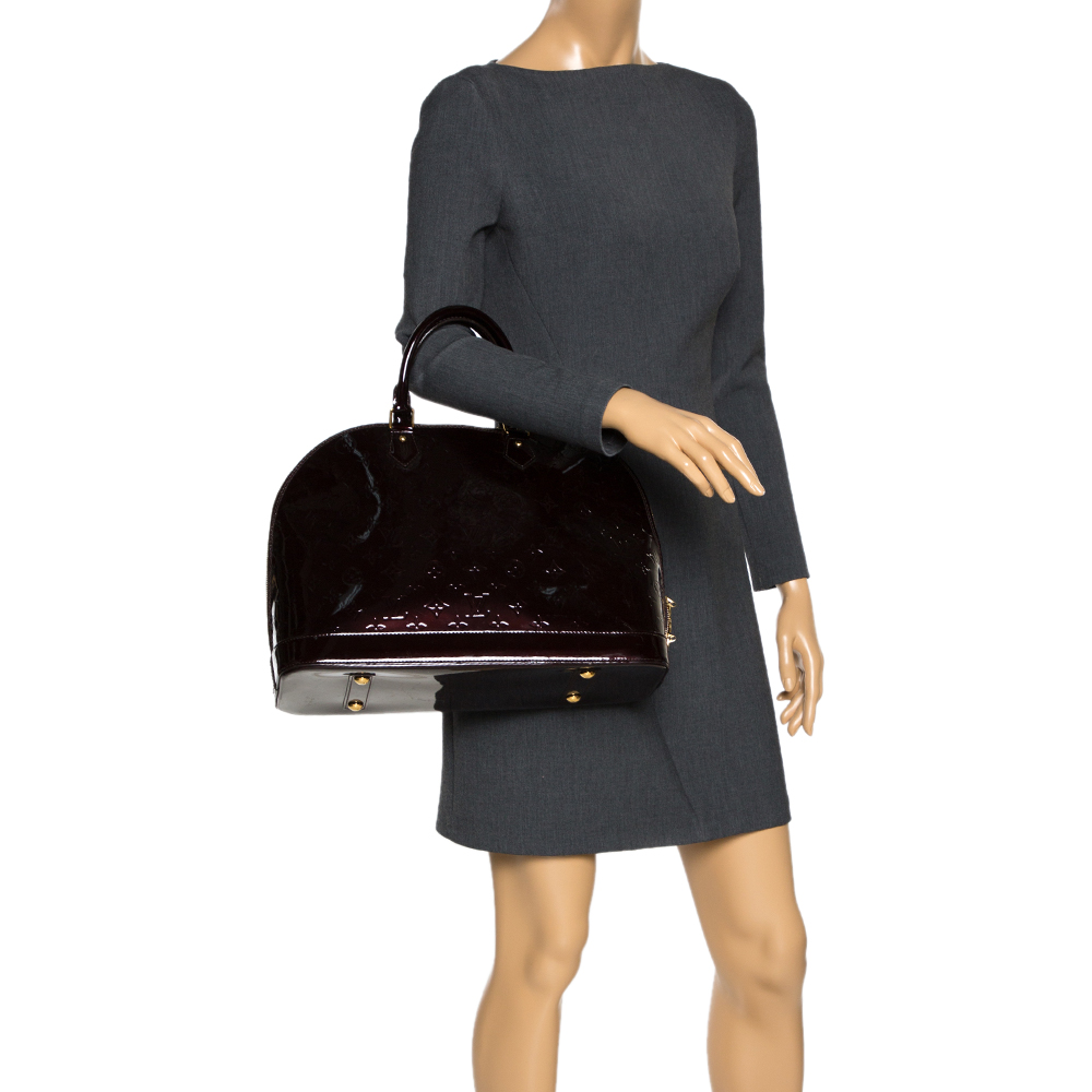 

Louis Vuitton Amarante Monogram Vernis Alma GM Bag, Burgundy