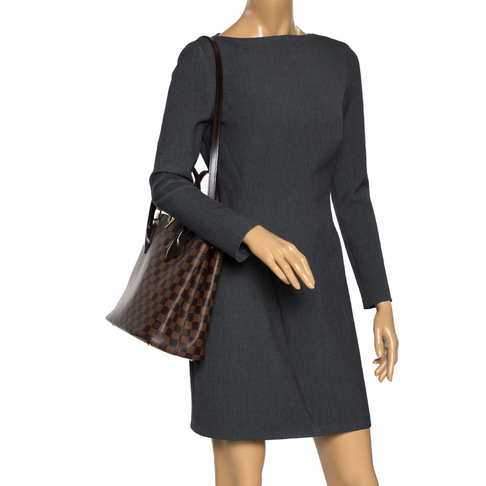 

Louis Vuitton Damier Ebene Canvas Kensington V Bag, Brown
