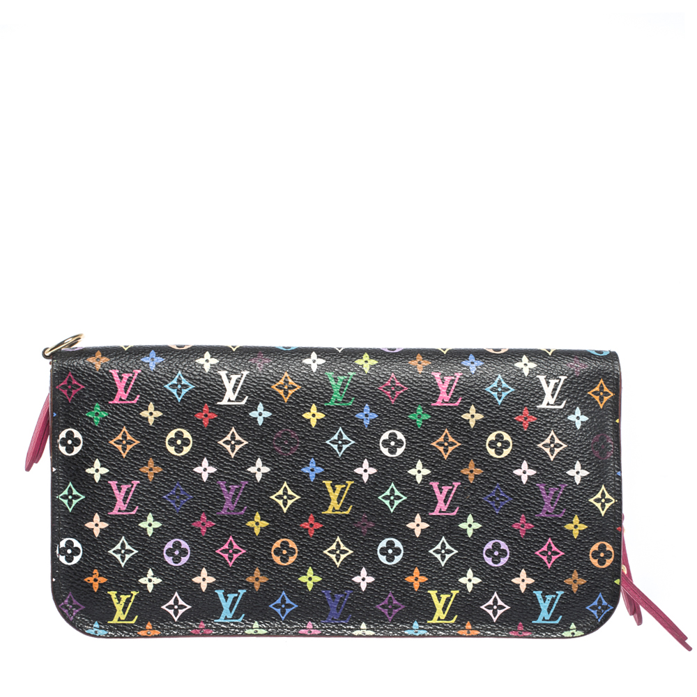 Pre Owned Louis Vuitton Black Monogram Multicolore Insolite Wallet