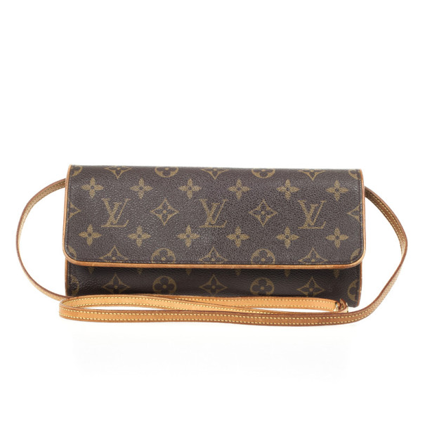 LV LOUIS VUITTON Monogram Canvas Pochette Twin Crossbody Bag GM M51852  Messanger