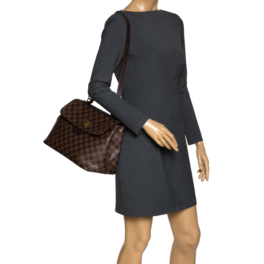 

Louis Vuitton Damier Ebene Canvas Bergamo MM Bag, Brown