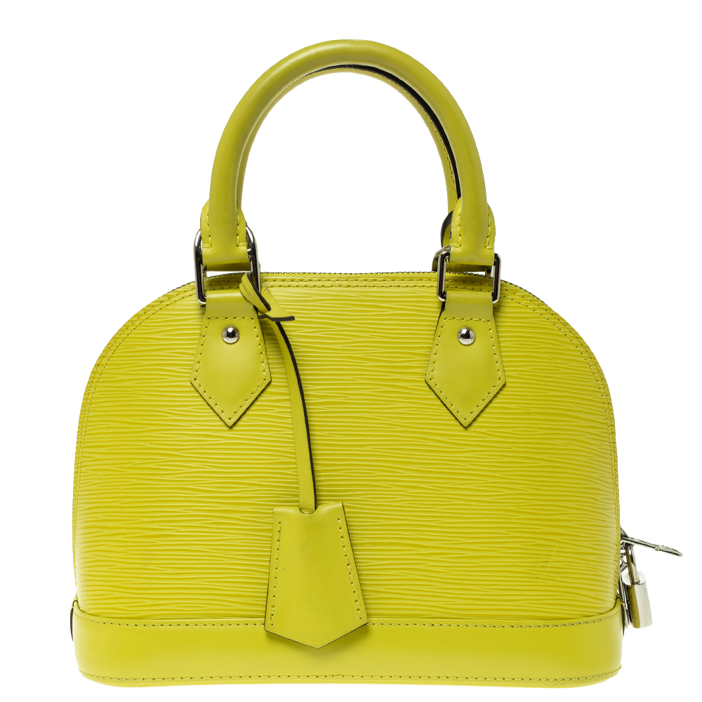 Pre Owned Louis Vuitton Citron Epi Leather Alma BB Bag