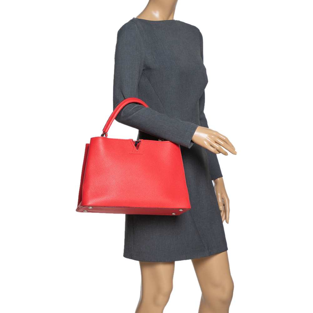 

Louis Vuitton Corall Taurillon Leather Capucines MM Bag, Orange