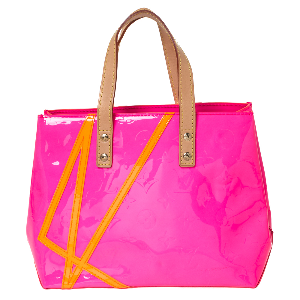 Louis Vuitton Neon Pink Monogram Vernis Limited Edition Robert Wilson Reade PM Bag