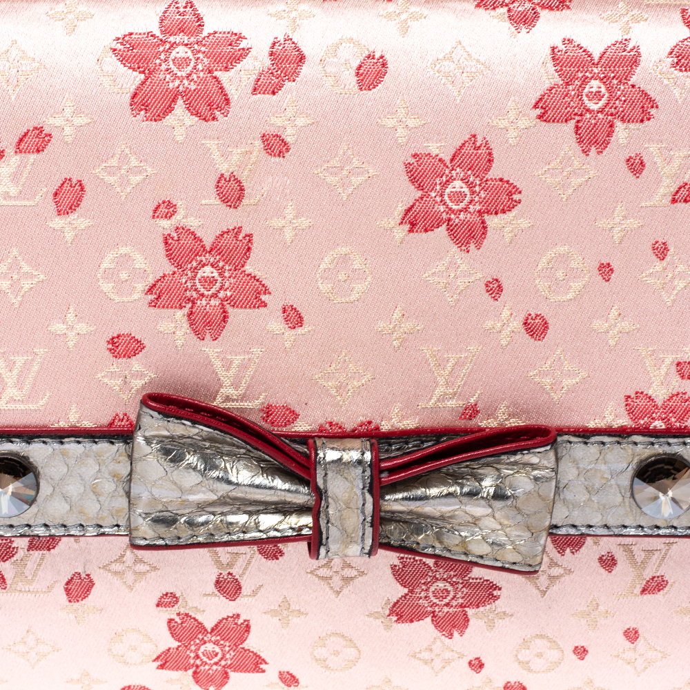 Louis Vuitton Red Cherry Blossom Monogram Satin Limited Edition