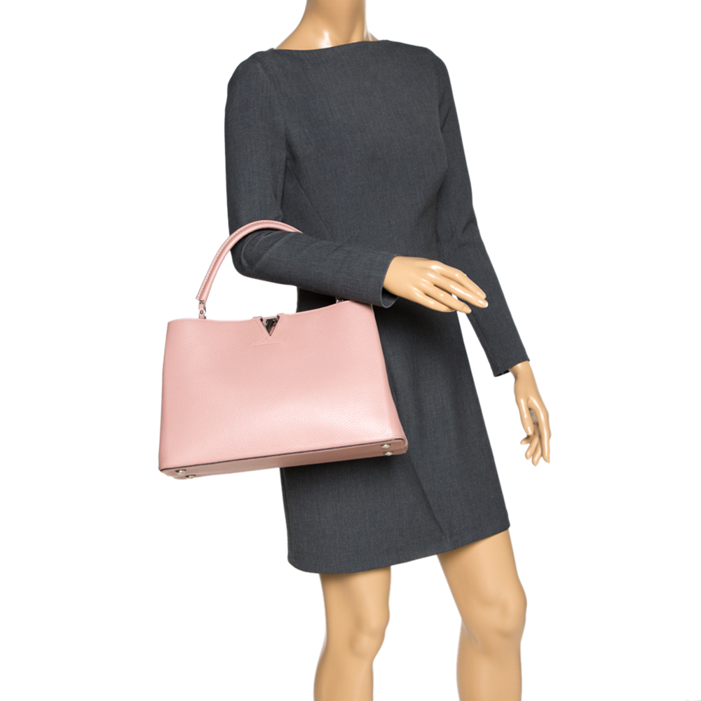 

Louis Vuitton Magnolia Taurillon Leather Capucines MM Bag, Pink