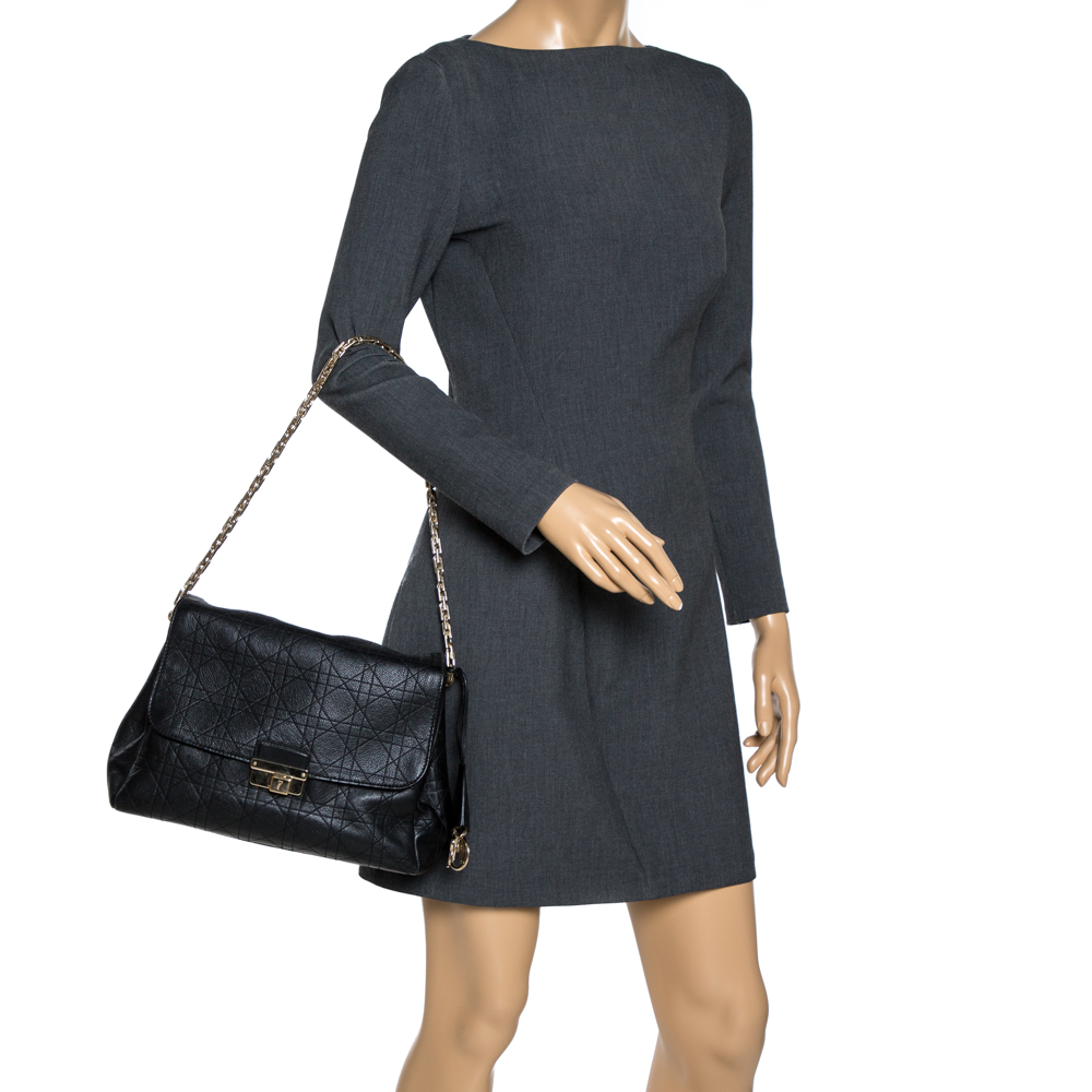 

Dior Black Cannage Leather Large Diorling Shoulder Bag