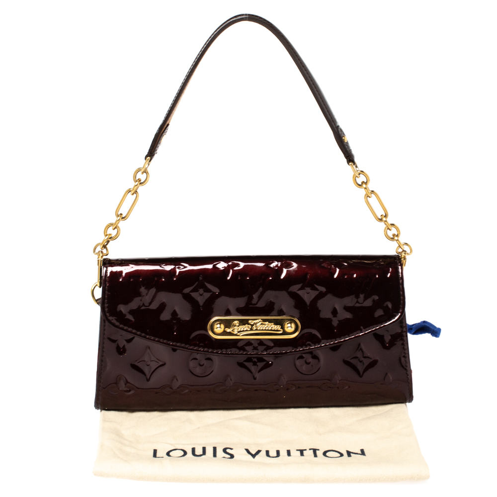 Louis Vuitton, Bags, Louis Vuitton Sunset Boulevard Sunset Bird Amarante  Monogram Vernis Leather Clut