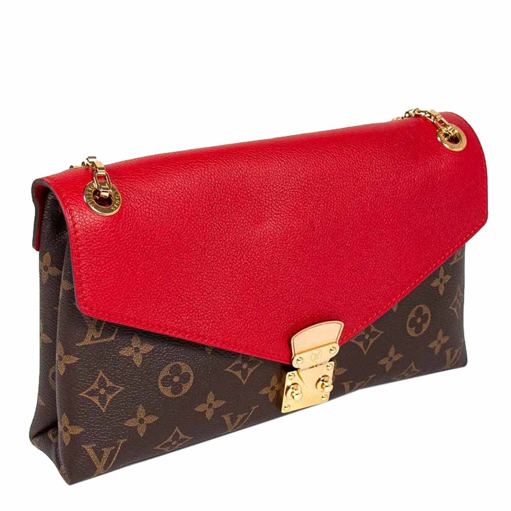 

Louis Vuitton Red/Monogram Canvas Pallas Chain Bag, Brown