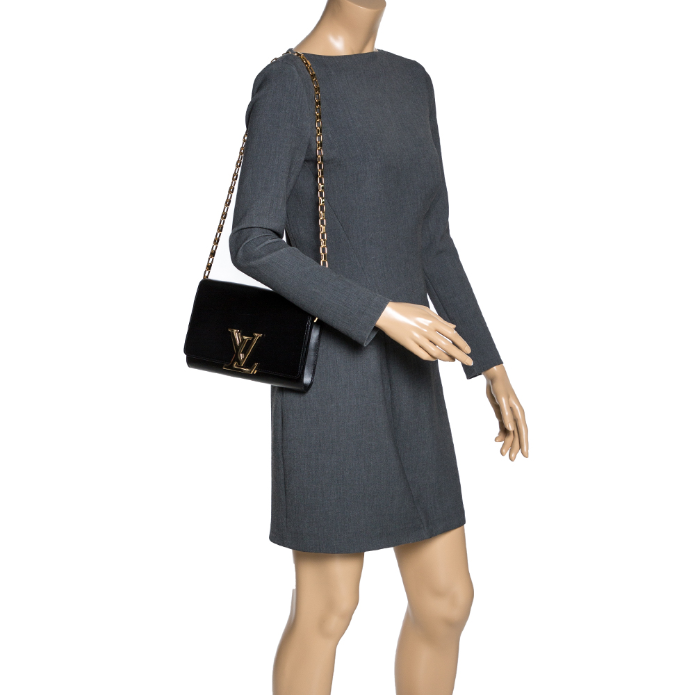 

Louis Vuitton Black Leather Louise Chain Clutch