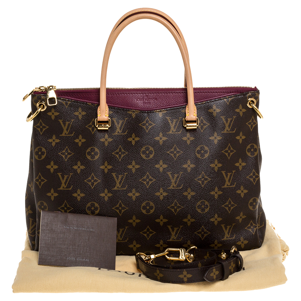 LOUIS VUITTON Pallas MM Monogram Canvas Shoulder Bag Brown