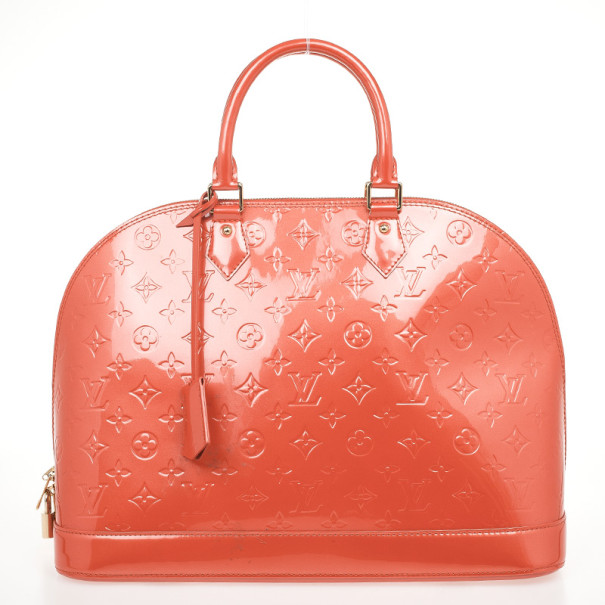 مملوكة مسبقًا Louis Vuitton Orange Vernis Alma GM