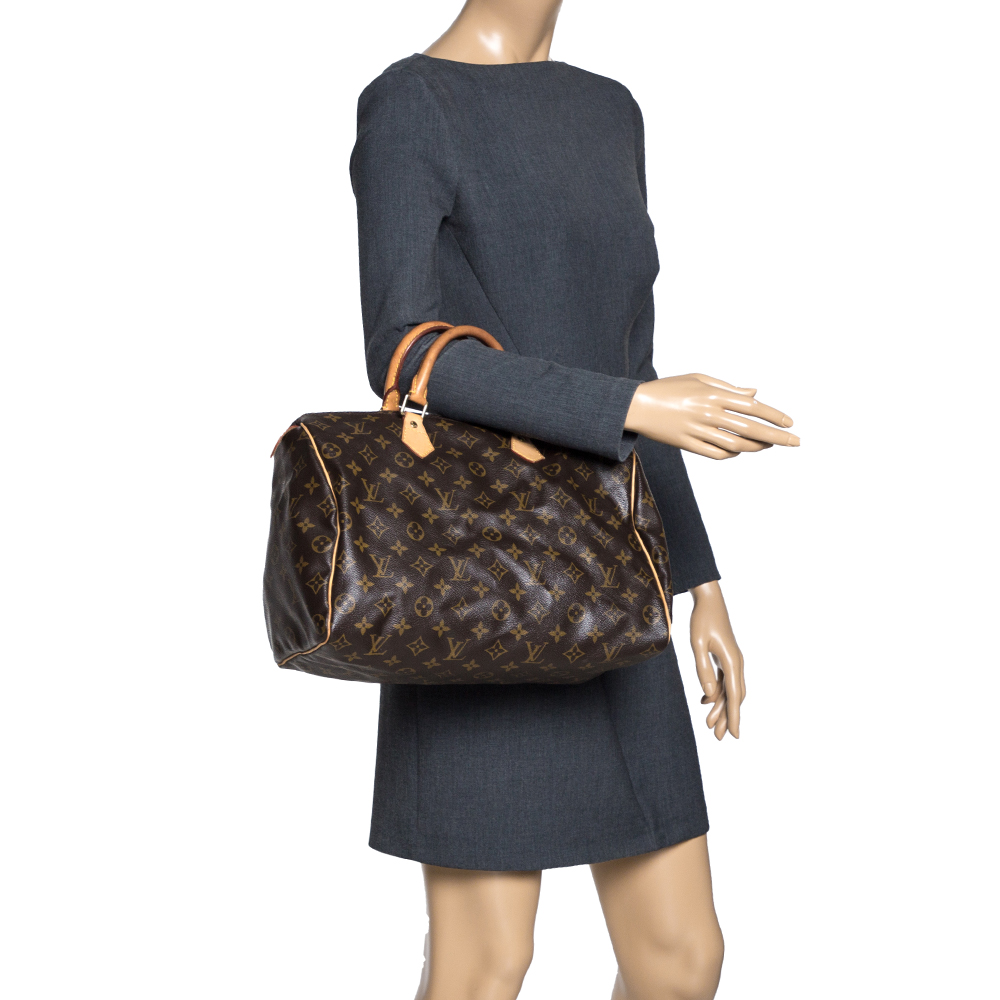 

Louis Vuitton Monogram Canvas Speedy 35 Bag, Brown
