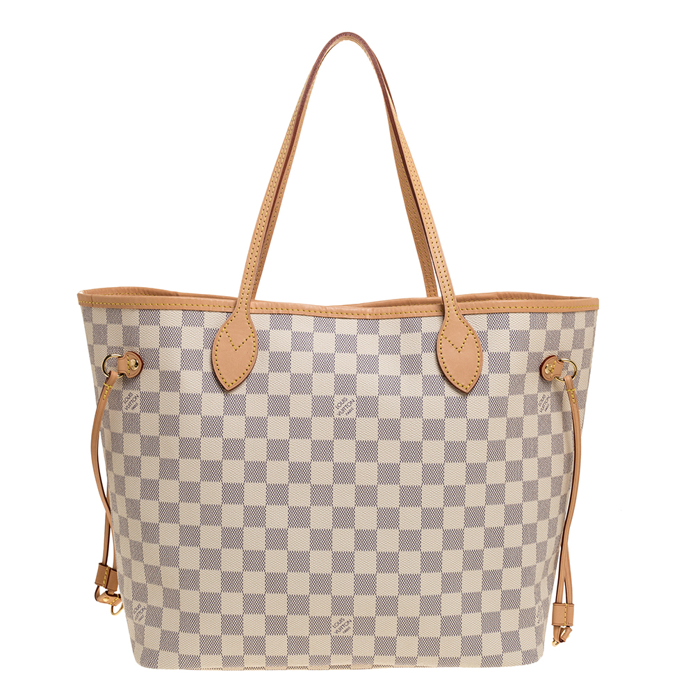 Pre Owned Louis Vuitton Damier Azur Canvas Neverfull MM Bag