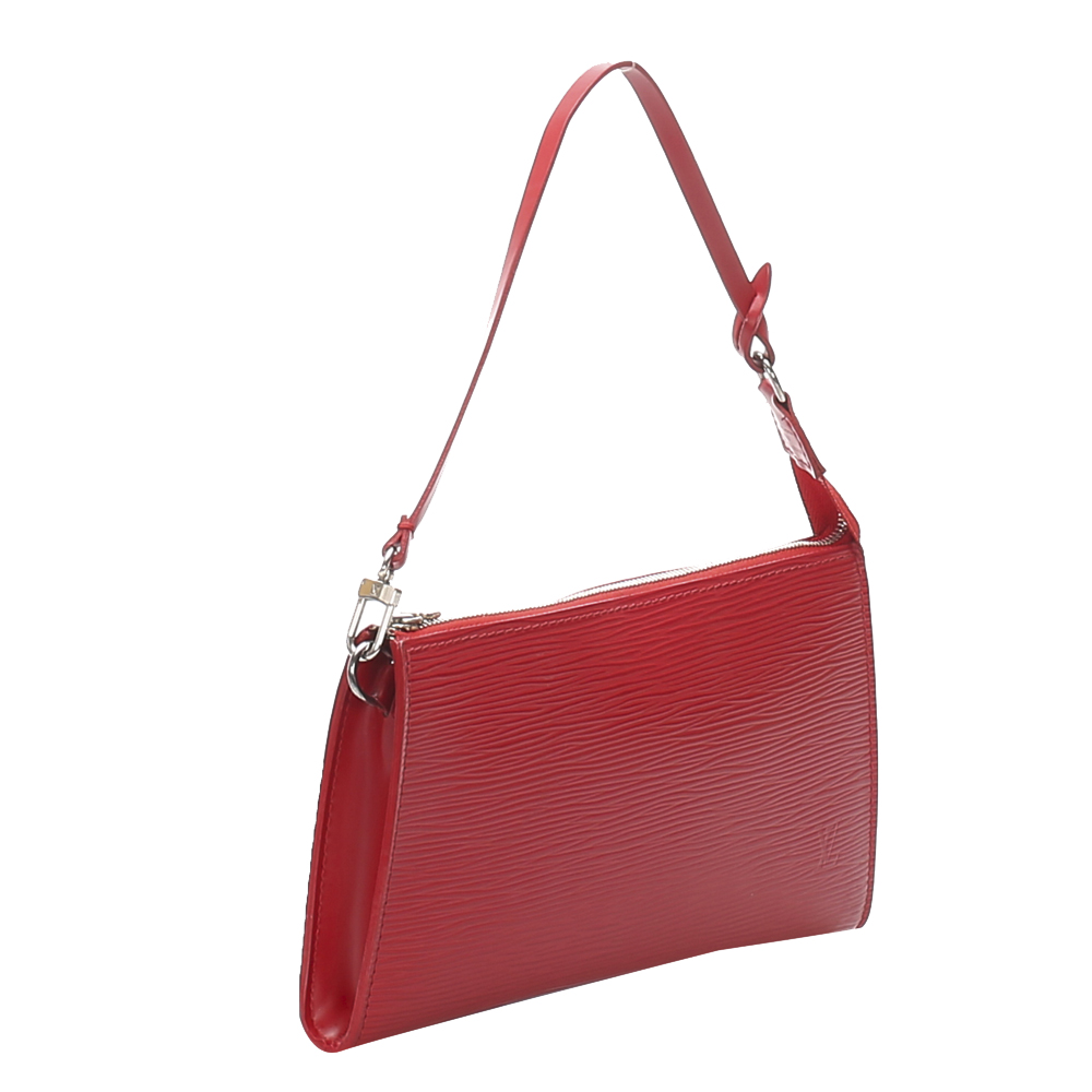 

Louis Vuitton Red Epi Leather Pochette Accessoires Bag