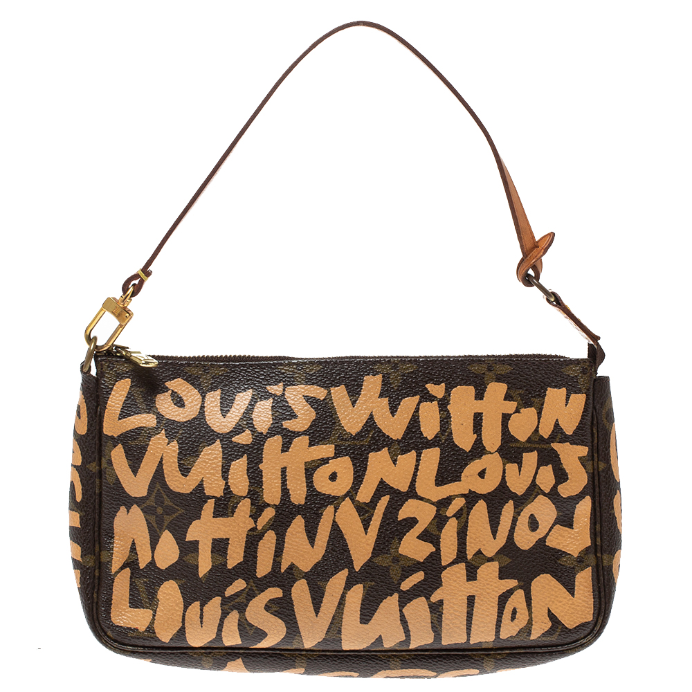 Pre Owned Louis Vuitton Monogram Canvas Limited Edition Stephen Sprouse Graffiti Pochette Accessoires