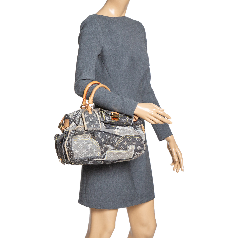 

Louis Vuitton Black Monogram Denim Limited Edition Patchwork Speedy Bag