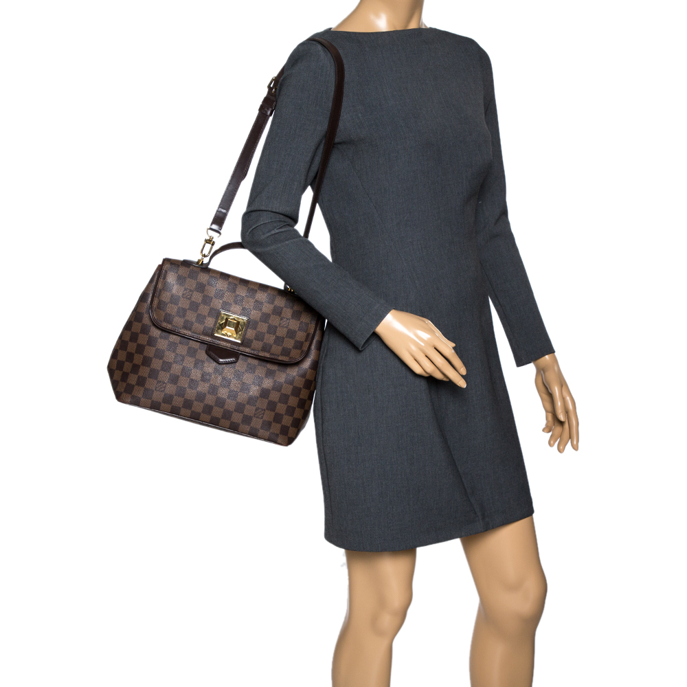 

Louis Vuitton Damier Ebene Canvas Bergamo MM Bag, Brown