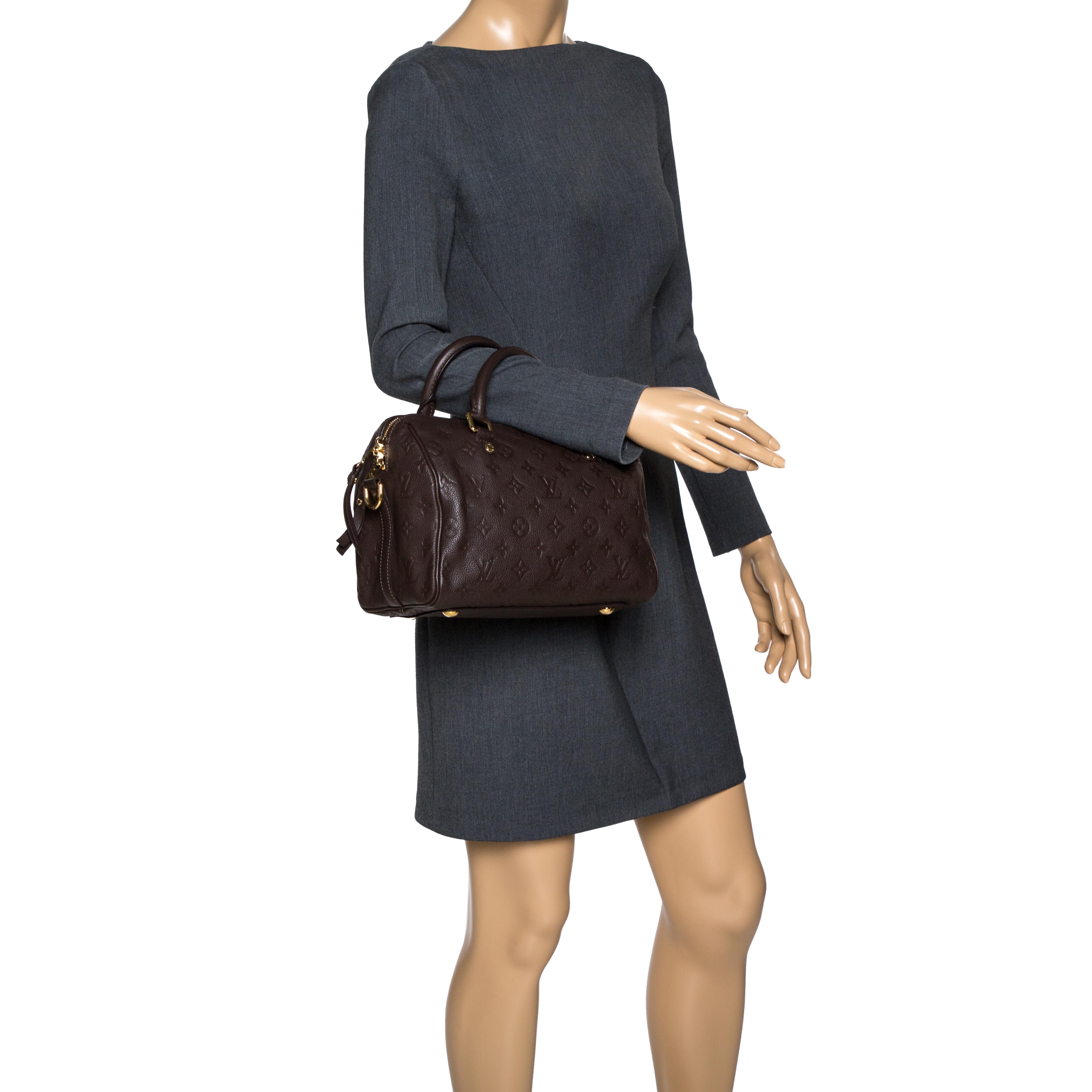 

Louis Vuitton Ombre Monogram Empreinte Leather Speedy Bandouliere 25 Bag, Brown