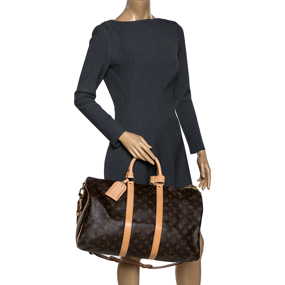 

Louis Vuitton Monogram Canvas Keepall Bandouliere 45 Bag, Brown