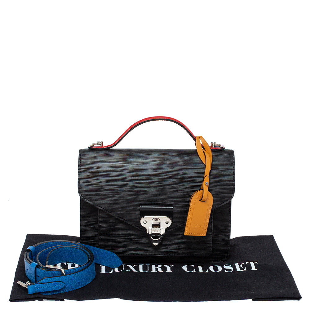LOUIS VUITTON Epi Neo Monceau Black Coquelicot Blue Roi Safran Crossbody/  Bag