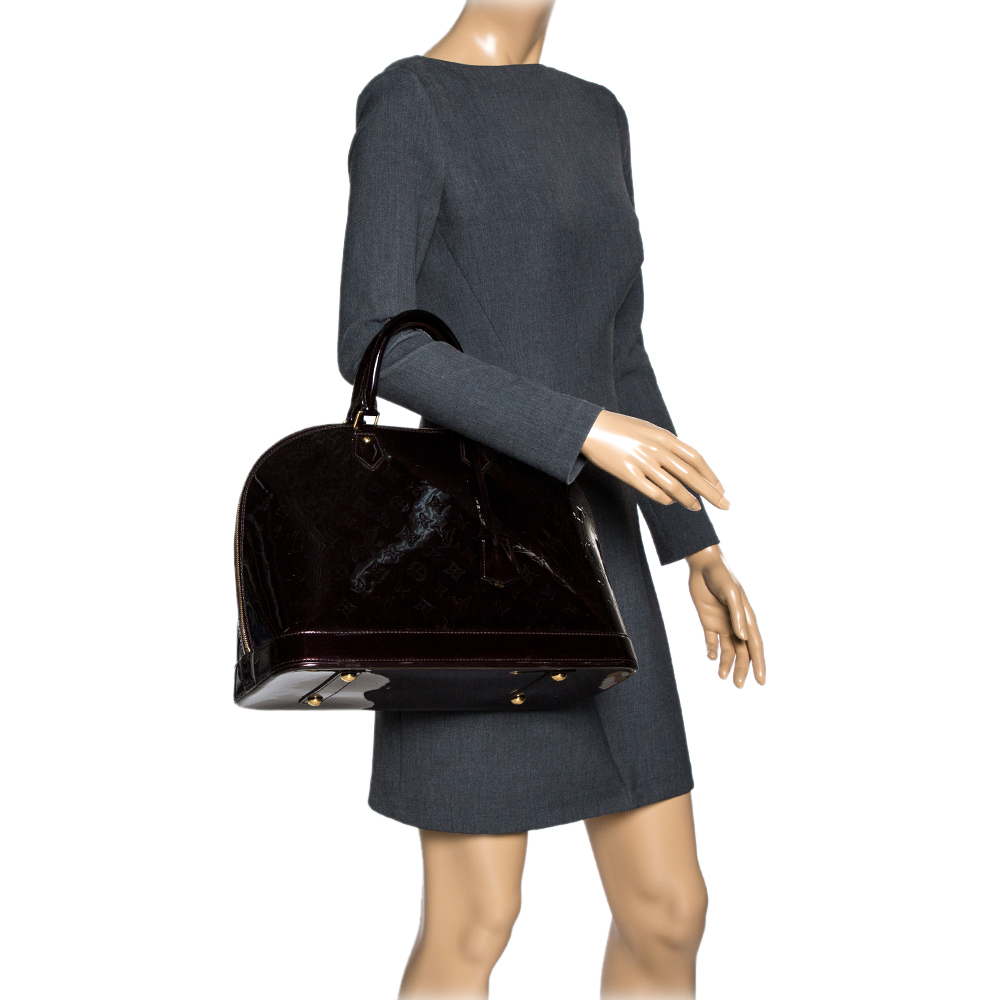 

Louis Vuitton Amarante Monogram Vernis Alma GM Bag, Burgundy