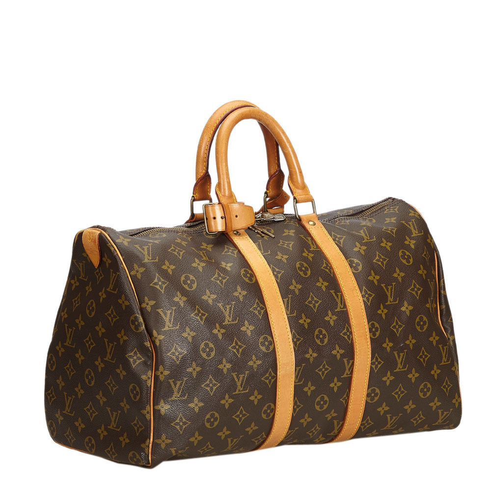 

Louis Vuitton Monogram Canvas  Keepall 45 Duffel Bags, Brown