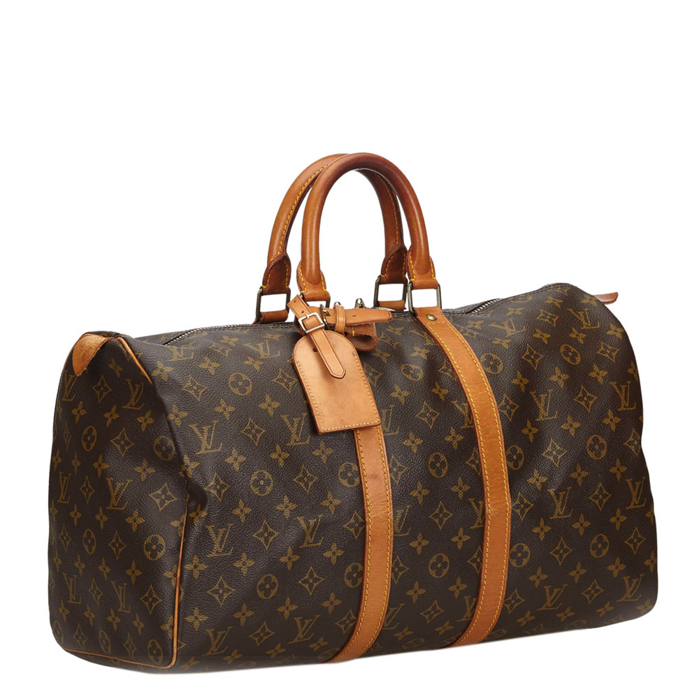 

Louis Vuitton Monogram Canvas  Keepall 45 Duffel Bags, Brown