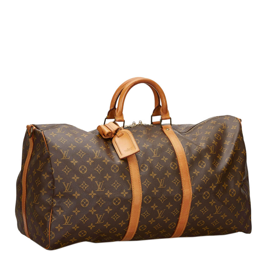 

Louis Vuitton Monogram Canvas Keepall Bandouliere 55 Duffel Bags, Brown