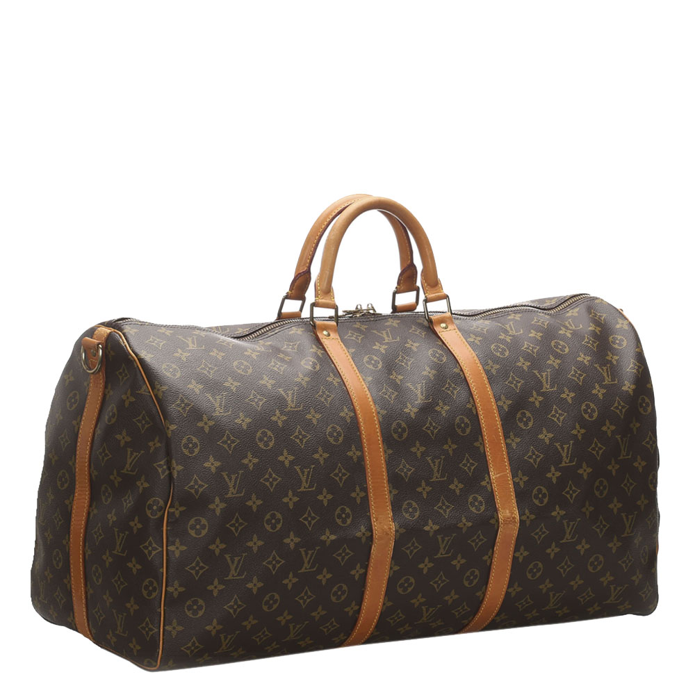 

Louis Vuitton Monogram Canvas  Keepall Bandouliere 60 Duffel Bags, Brown