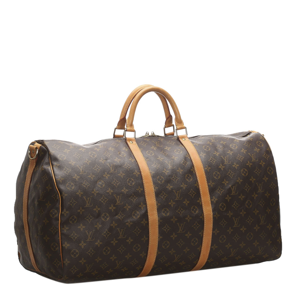 

Louis Vuitton Monogram Canvas  Keepall Bandouliere 60 Duffel Bag, Brown