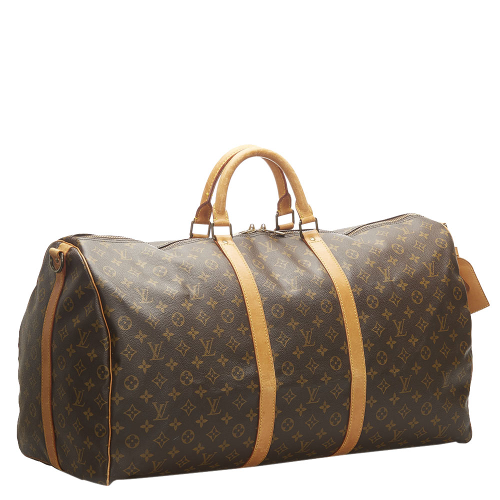 

Louis Vuitton Monogram Canvas  Keepall Bandouliere 60 Duffel Bags, Brown