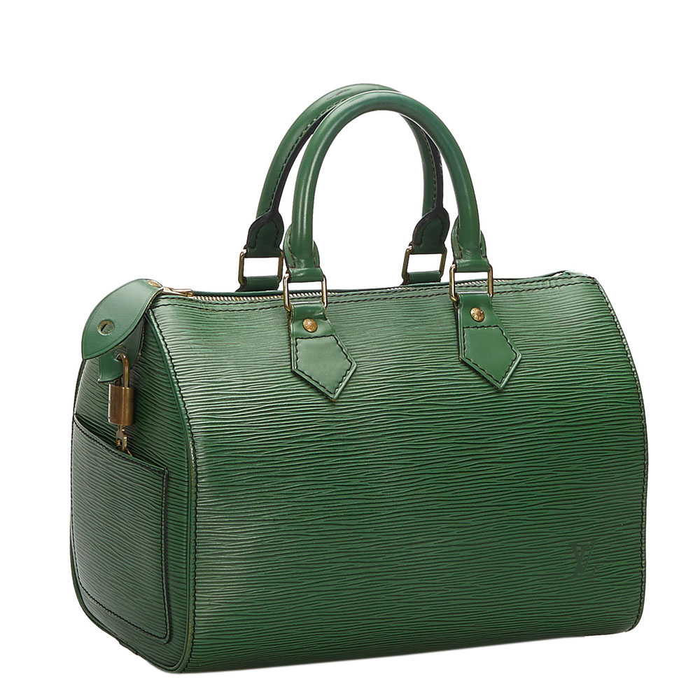 

Louis Vuitton Green Leather Speedy 30 Satchels