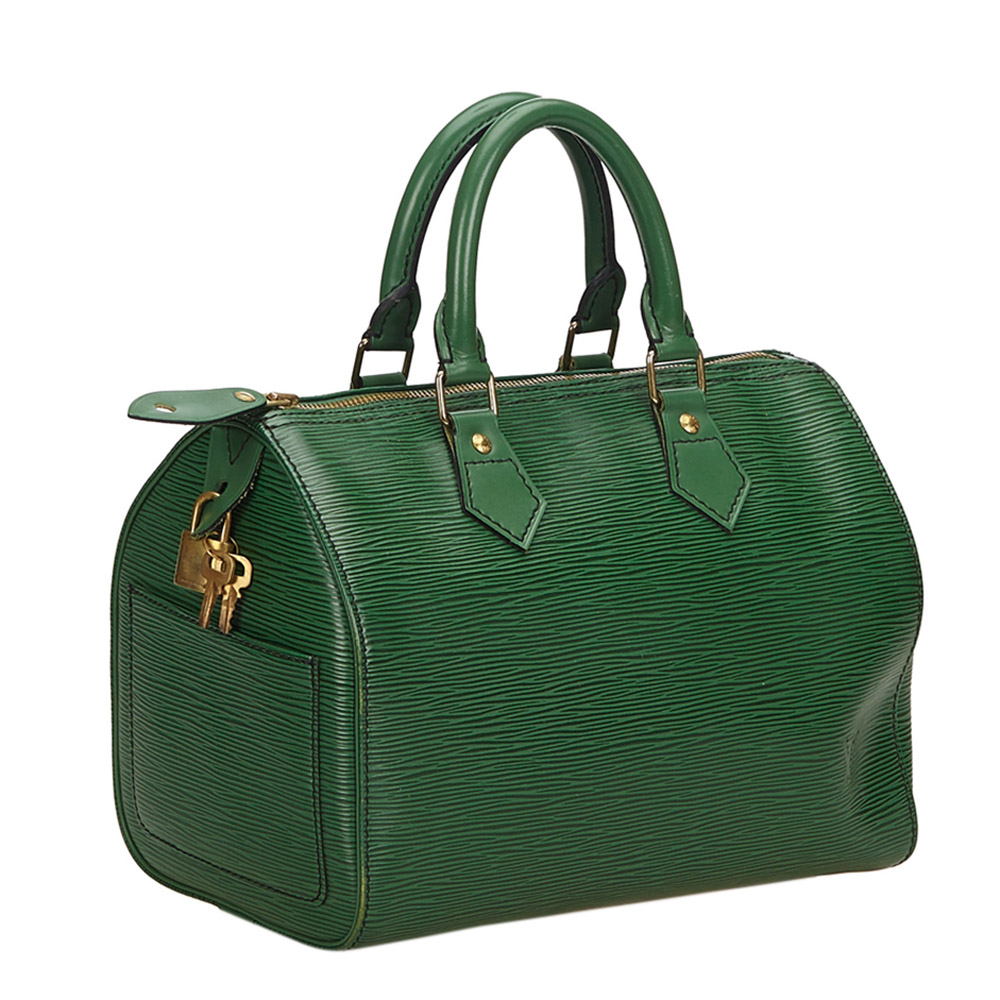 

Louis Vuitton Green Leather Speedy 25 Satchels