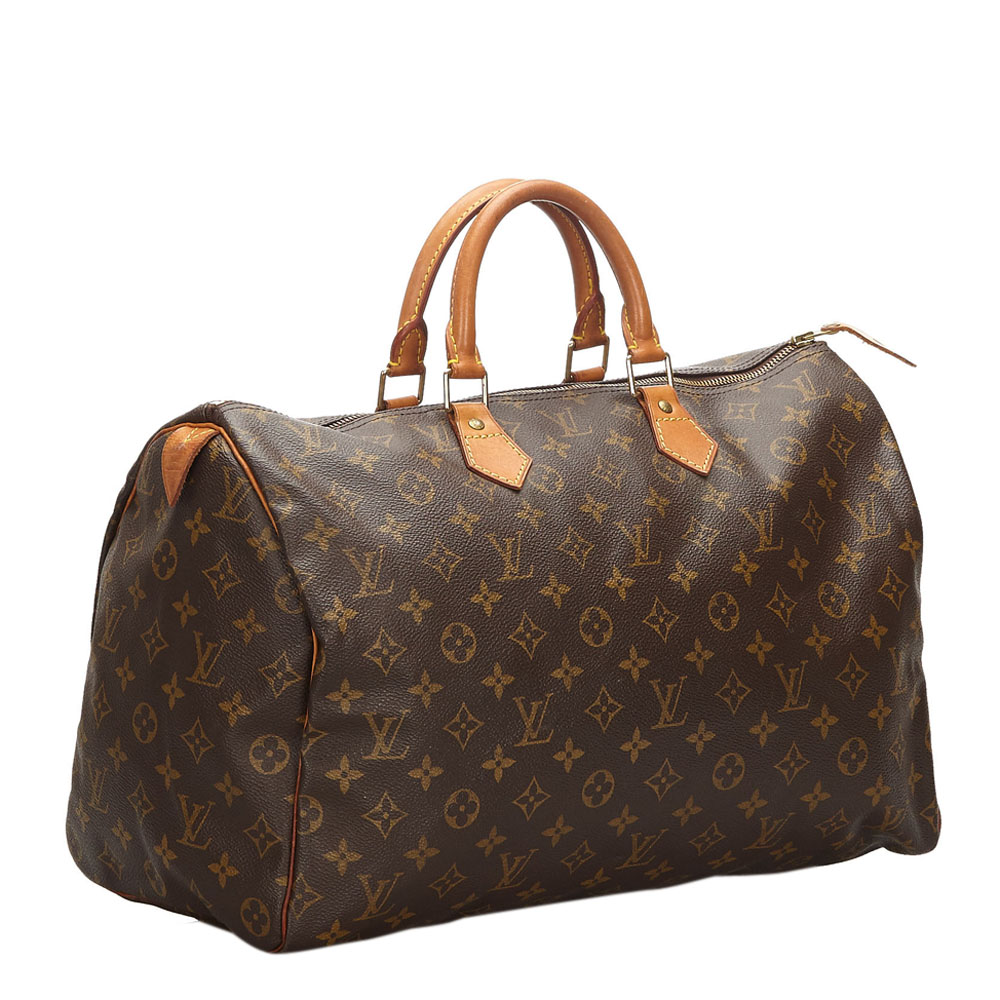 

Louis Vuitton Monogram Canvas Speedy 40 Satchels, Brown