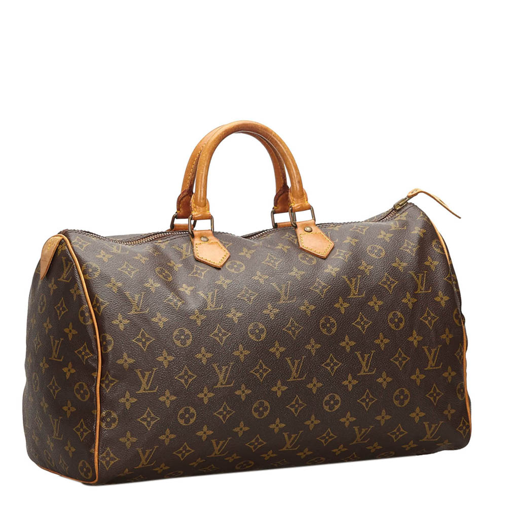 

Louis Vuitton Monogram Canvas Speedy 40 Satchels, Brown