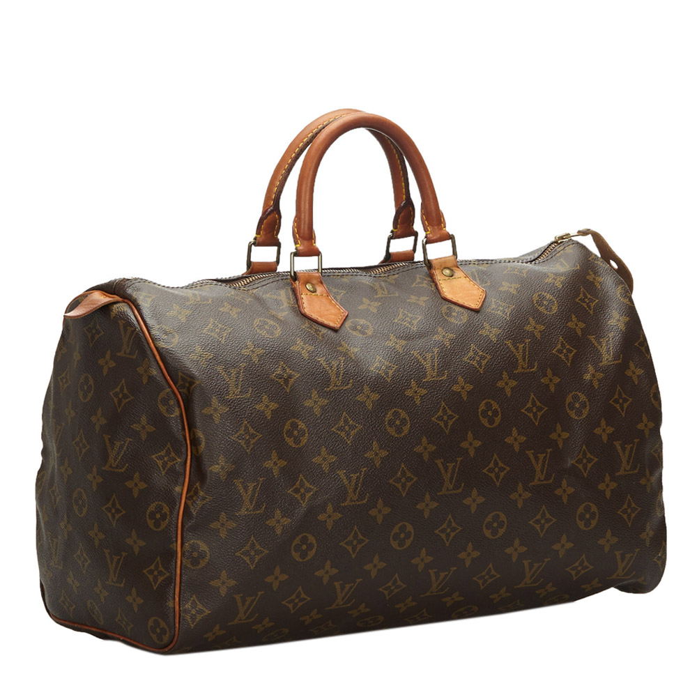 

Louis Vuitton Monogram Canvas  Speedy 40 Satchel, Brown