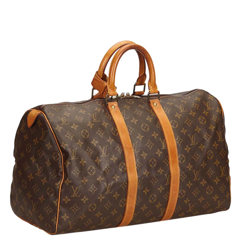 

Louis Vuitton Monogram Canvas  Keepall 45 Duffel Bags, Brown