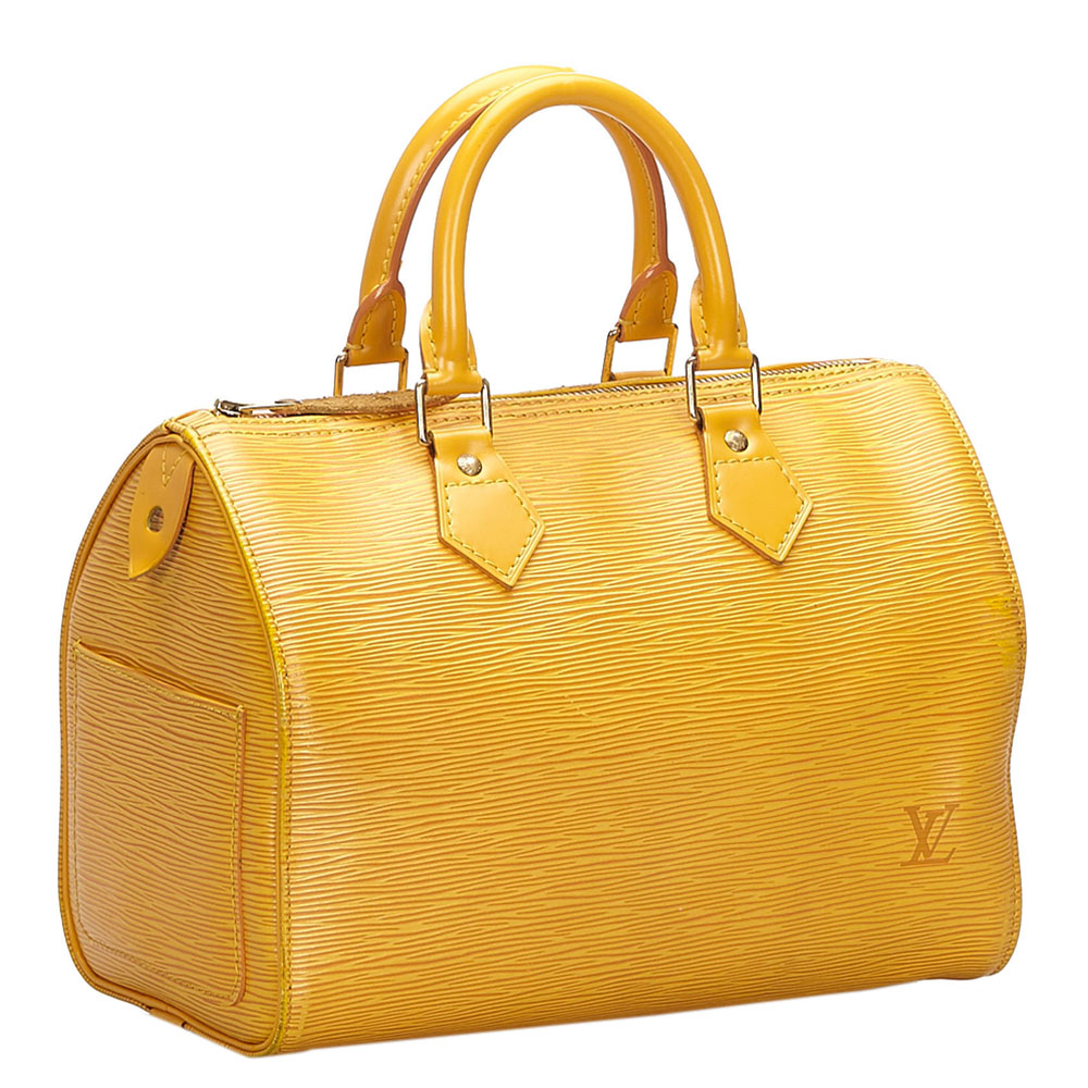 

Louis Vuitton Yellow Epi Leather Speedy 25 Bag