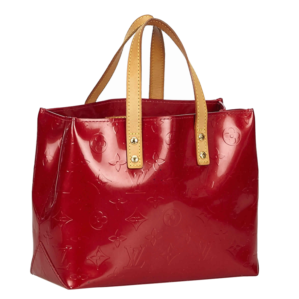 

Louis Vuitton Red Leather  Reade PM Totes, Brown