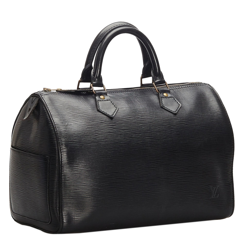 

Louis Vuitton Black Leather Speedy 30 Satchels