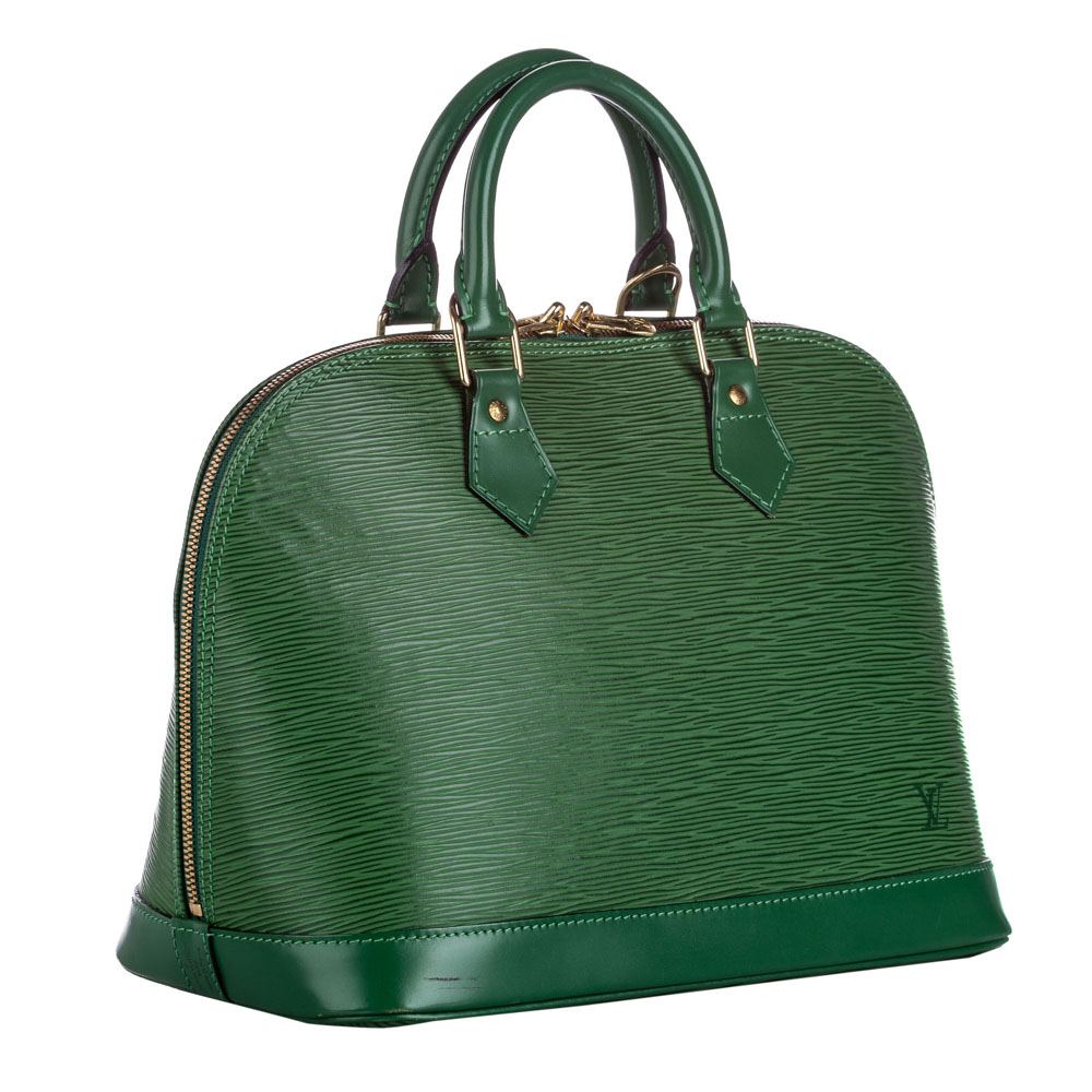 

Louis Vuitton Green Leather Alma PM Satchel