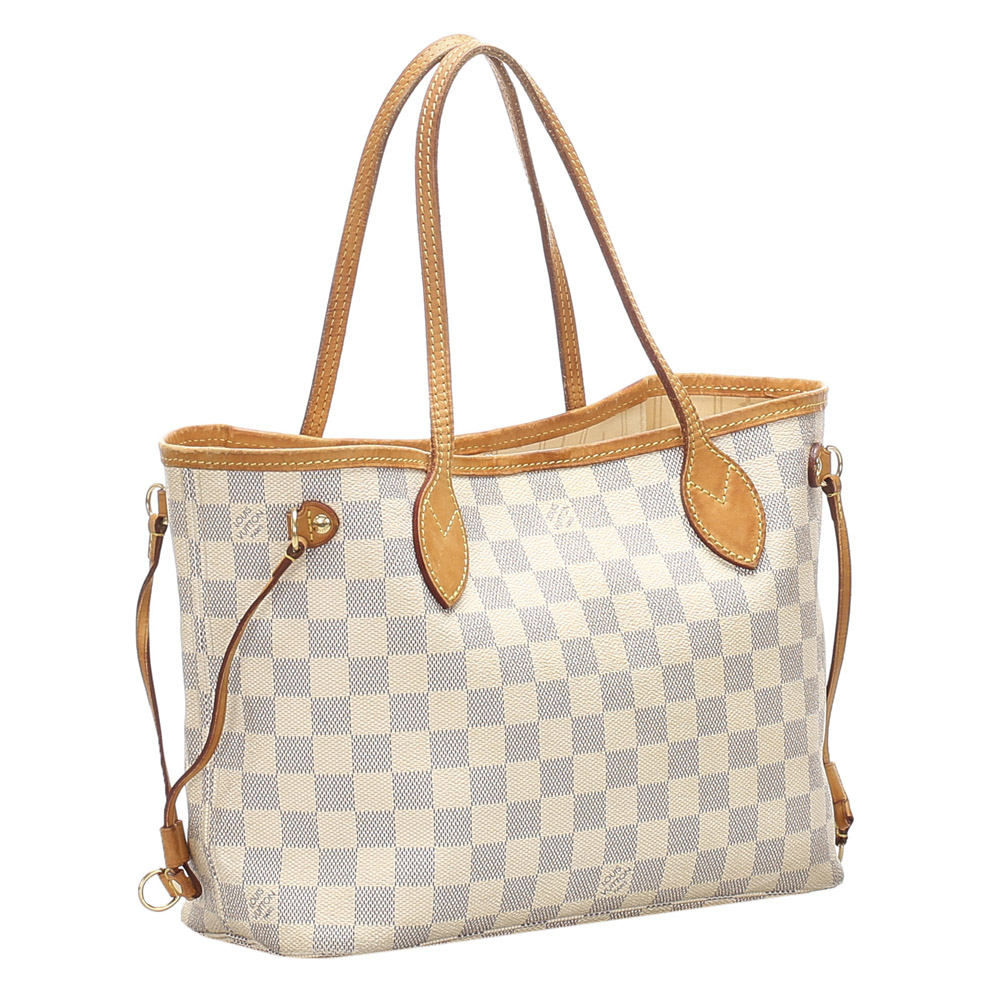 

Louis Vuitton Damier Azur Canvas Neverfull PM Tote, Blue