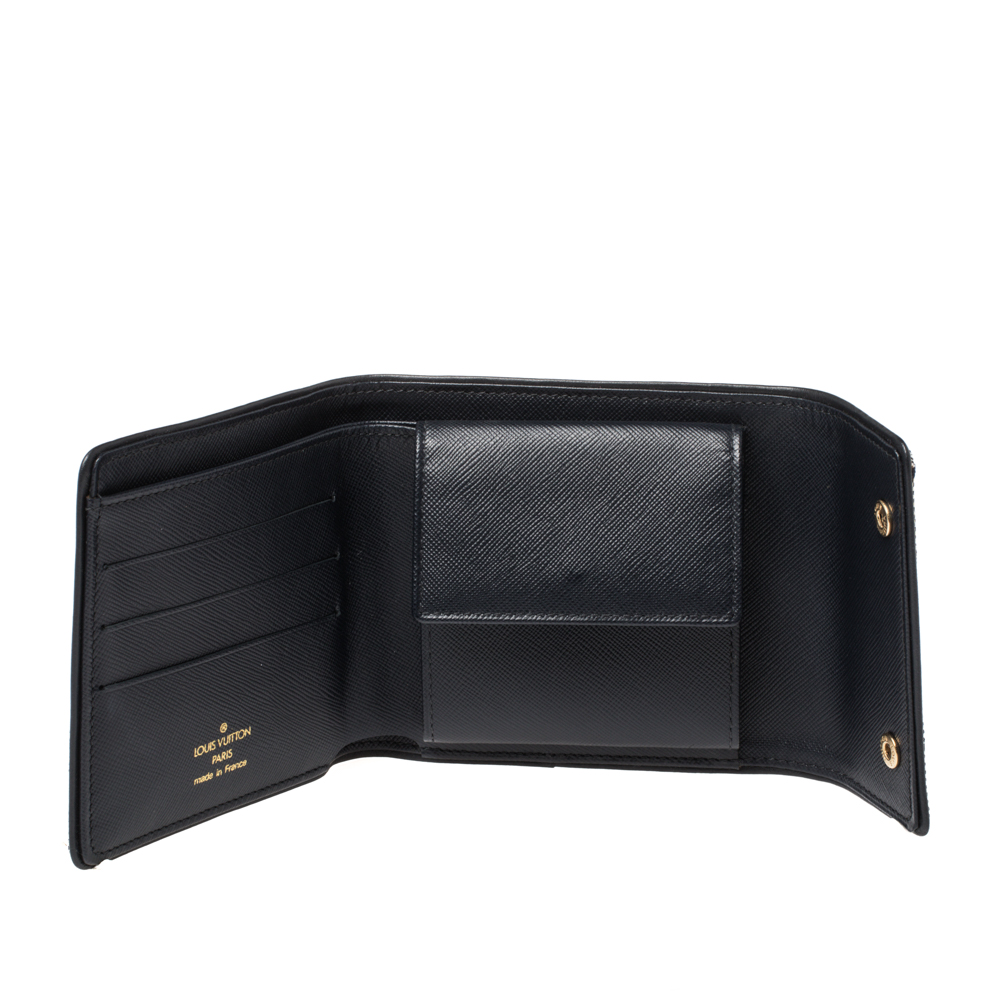 

Louis Vuitton Blue Mini Lin Canvas Compact Wallet