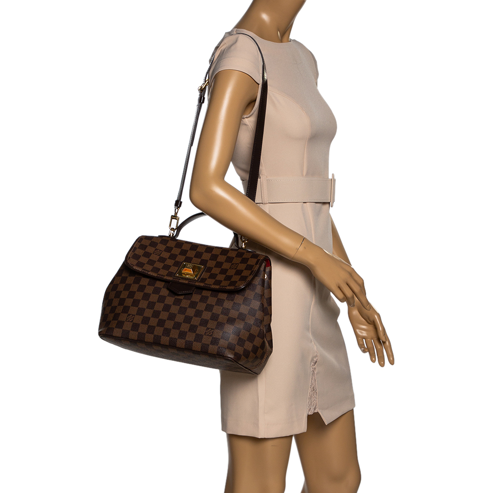 

Louis Vuitton Damier Ebene Canvas Bergamo MM Bag, Brown