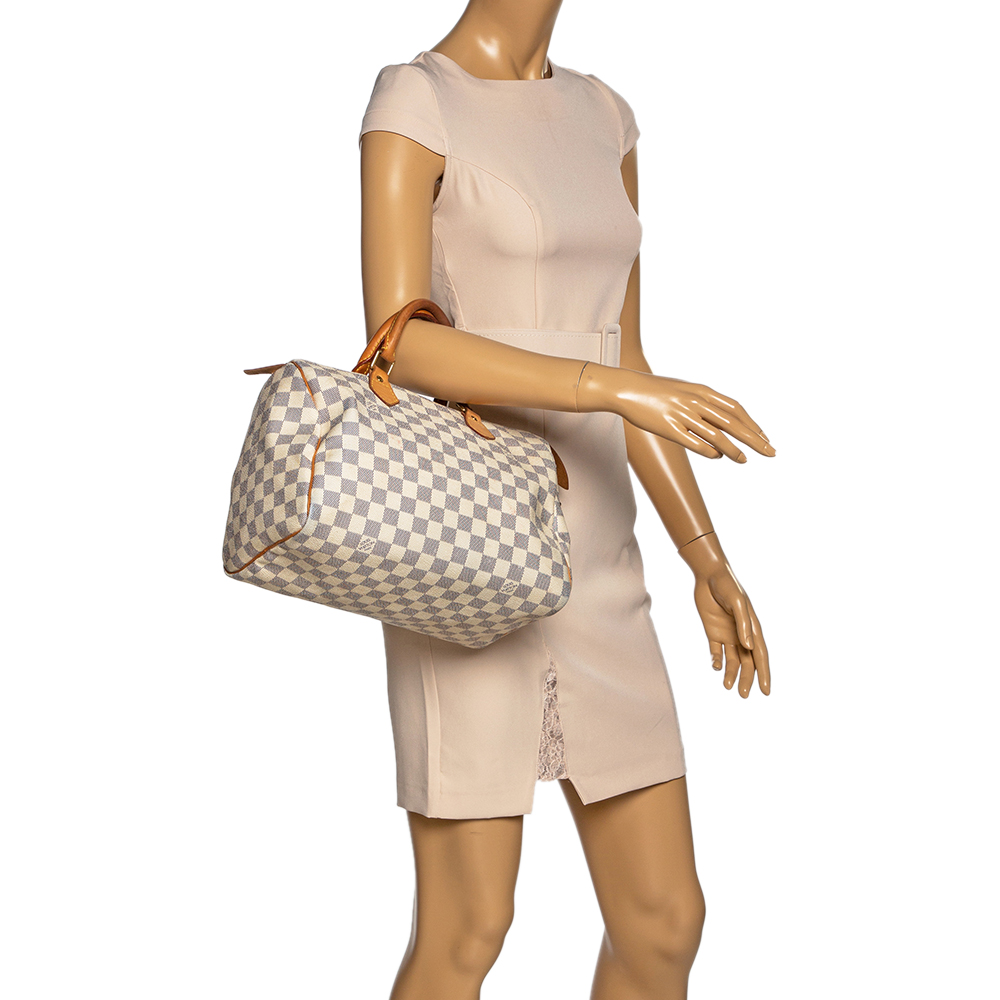 

Louis Vuitton Damier Azur Canvas Speedy 30 Bag, Grey