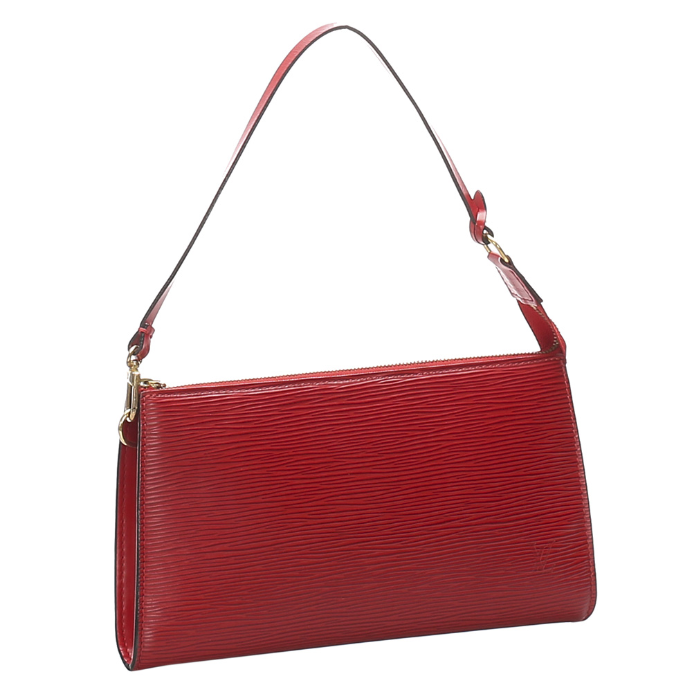 

Louis Vuitton Red Epi Leather Pochette Accessories Clutch Bag